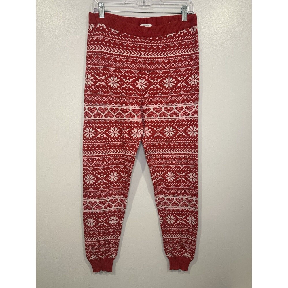 Women’s American‎ Eagle Christmas Cozy Fair Isle Jogger Pajama Pants Holiday